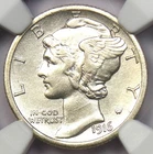 1916-D Mercury Dime 10C Coin - Certified NGC AU Details - Rare Key Date in AU!
