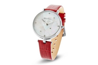 Bolvaint Vainui Mother-of-Pearl Ladies  Watch Silver & Garnet Red (MSRP $1500)
