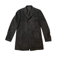 Holland & Sherry Coat Mens 45 Charcoal Wool Christian Charles Couture Overcoat