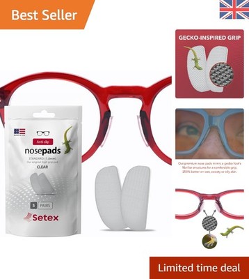 Gecko Grip Brillen Nasenpads 5 klare Paar - Anti-Rutsch Nasenpads für Brillen,...