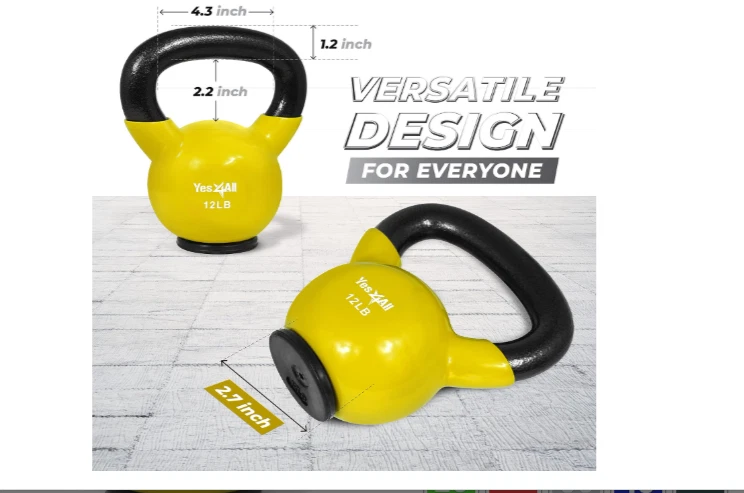 Набор гирь Yes4All с резиновым основанием 10-65 фунтов для женщин - Изображение 3 из 4