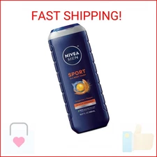 NIVEA Men Sport Body Wash with Revitalizing Minerals, Tangerine and Pepper Scent