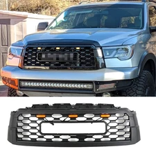 TRD Pro Style Front Grill For 2010-2021 Sequoia Matt Black Bumper Grill with LED