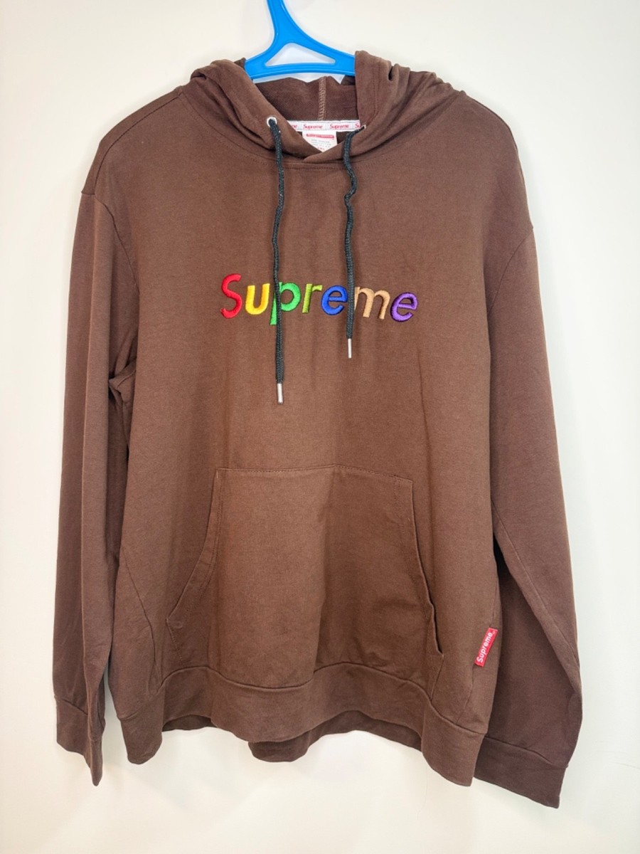 Supreme Vintage Hoodie XL Brown Rainbow Logo Made in USA Canada | eBay