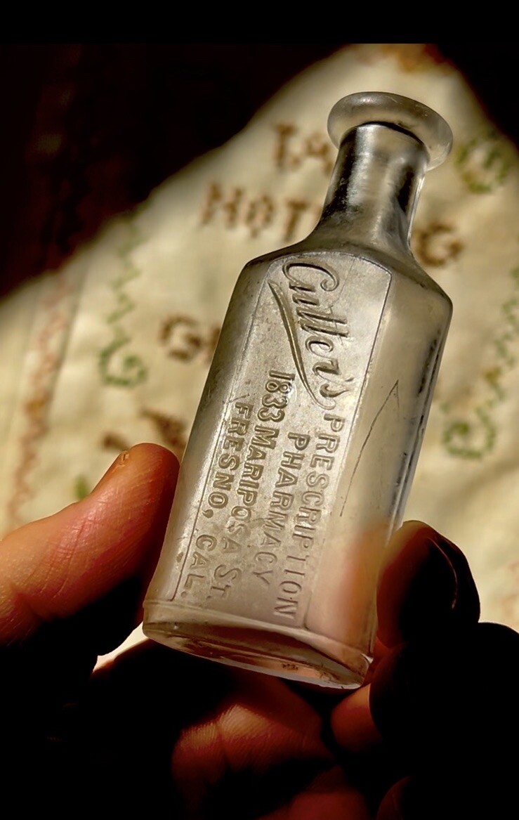 Druggist Bottle 1800s Cutters Pharmacy Fresno California Western