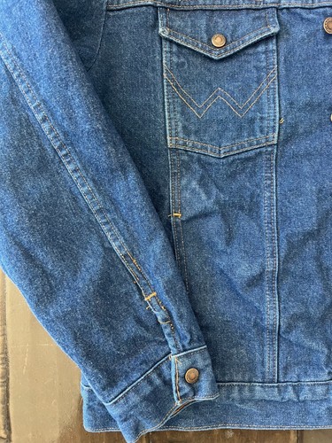 Vintage Wrangler Authentic Western Denim Jacket Size 44 Blanket Lined USA - Picture 8 of 20