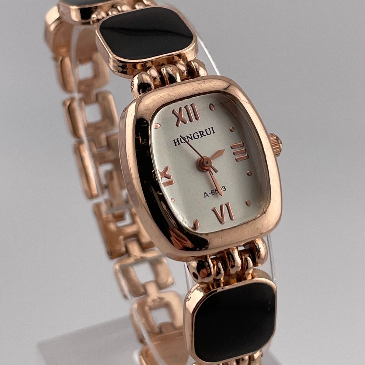 Hongrui Womens Watch 21mm Case Quartz Analog Three Hands Two Tone