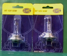 2 NEW HELLA H7 12 VOLT 55 WATT HALOGEN BULBS FOG LIGHTS DRIVING LIGHTS LAMPS