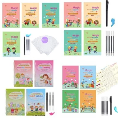 11/23Pc Magic Practice Copybook Number Book Set Writing Preschooler Pen Reusable