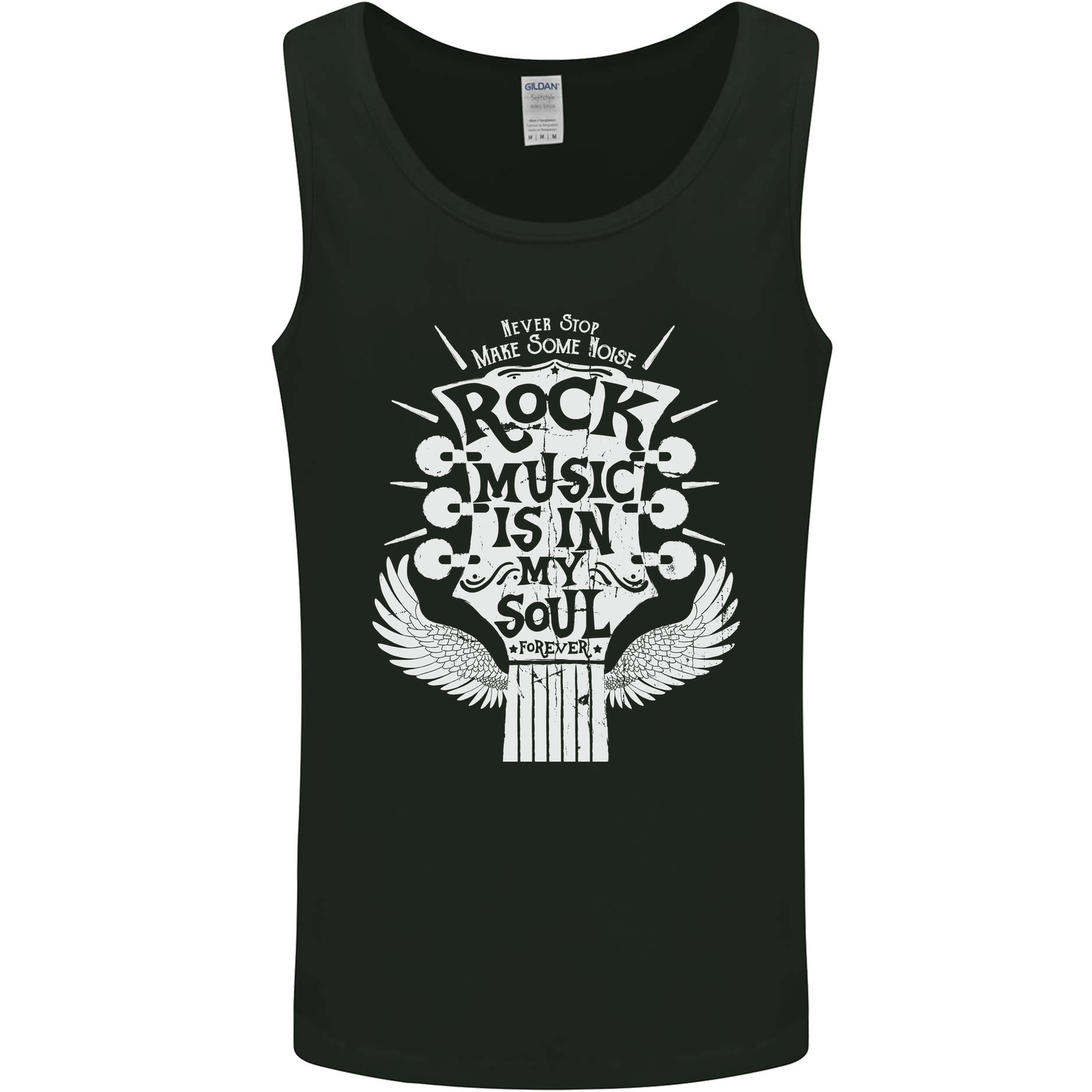 Rock Music is In My Soul Guitar Mens Vest Tank Top