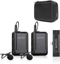 Movo EDGE-DI-DUO Wireless Lavalier Microphone System for iPhone, Lightning, iOS
