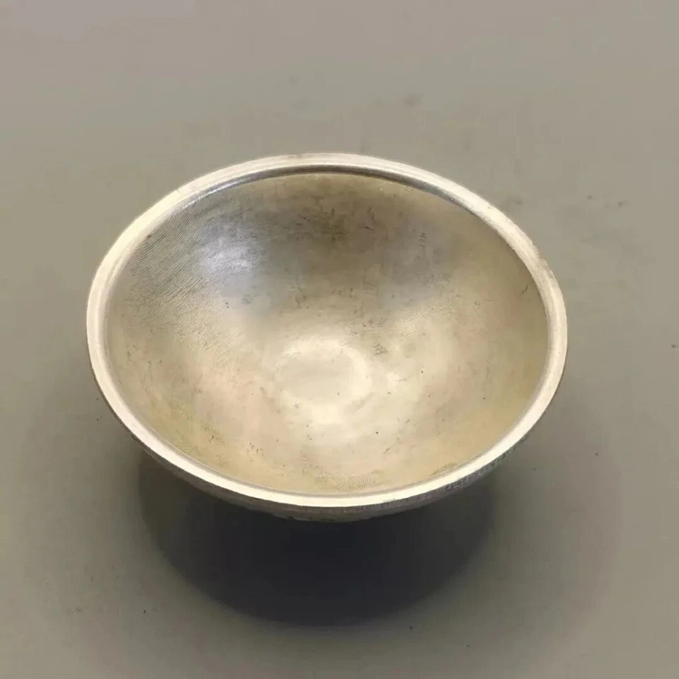 Coleccionar tazón de té tazón de vino blanco bronce dragón fénix estatua mesa decoración taza Foto 4 de 4