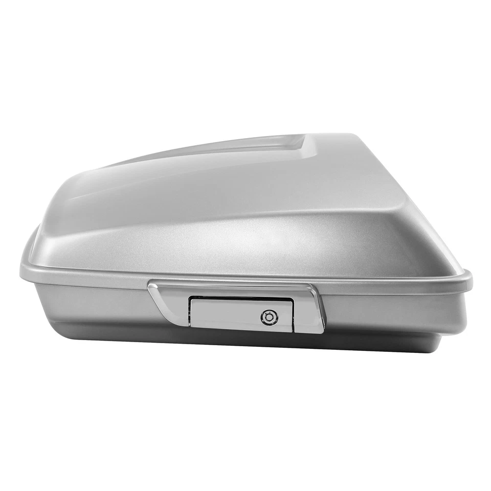 Baúl de afeitar apto para Harley Street Glide acero carbonizado plateado relámpago Foto 4 de 4