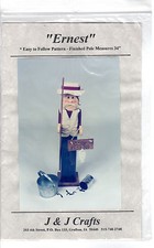 1995 J  J Crafts Woodcrafting Pattern "Ernest" Finished Pole Measures 34"