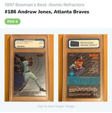1997 ~ CARTA BASEBALL ANDRUW JONES #186 / BOWMAN’S BEST (ATOMIC-R) - PGS / MINT 9