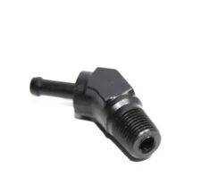 1/8" NPT Male to 3/16" Hose Barb 45° Deg Fuel Oil Gas Line Fitting Adapter Black