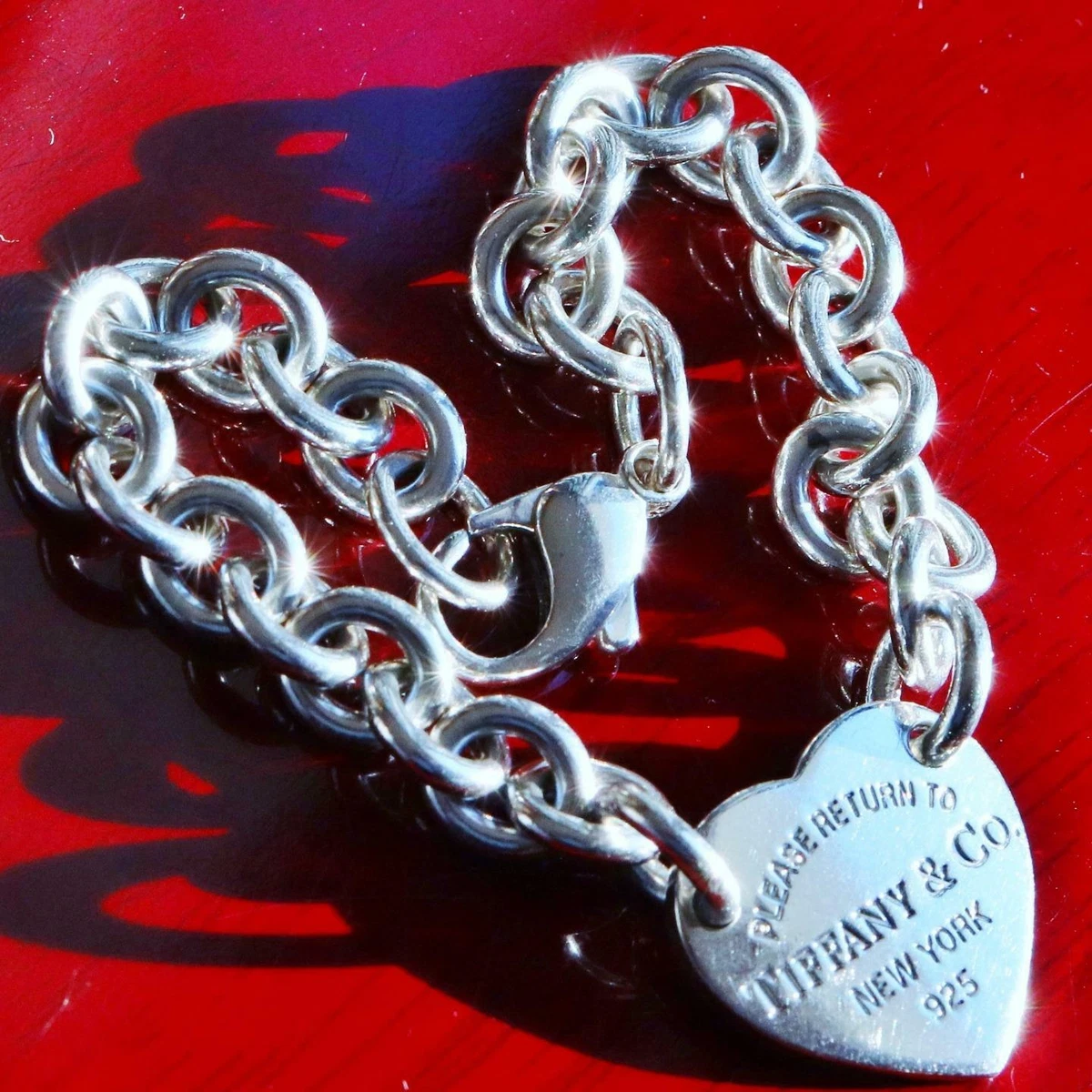 Return to Tiffany Heart Tag Bead Bracelet in Silver with A Diamond, 4 mm, Size: Extra Small