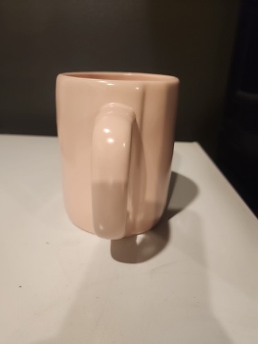Rae Dunn Mug 16 Oz Light Pink Coffee Mug Red With Black Heart Valentine's Day - Picture 3 of 6