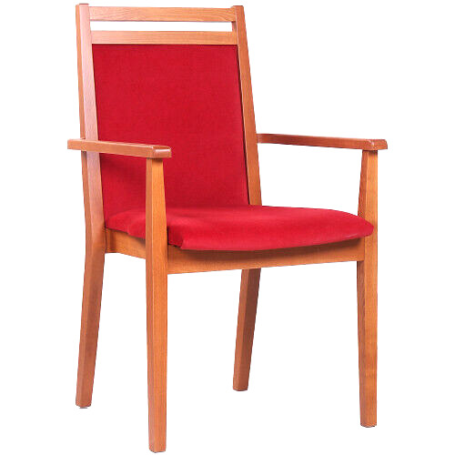 Seniorenstuhl, Sitzhöhe 52 cm, sofort lieferbar, Gestell Buche hell, Bezug bordo