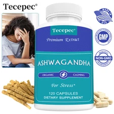Organic Ashwagandha 1000 mg Dietary Supplement for Stress Calm Anxiety Relief