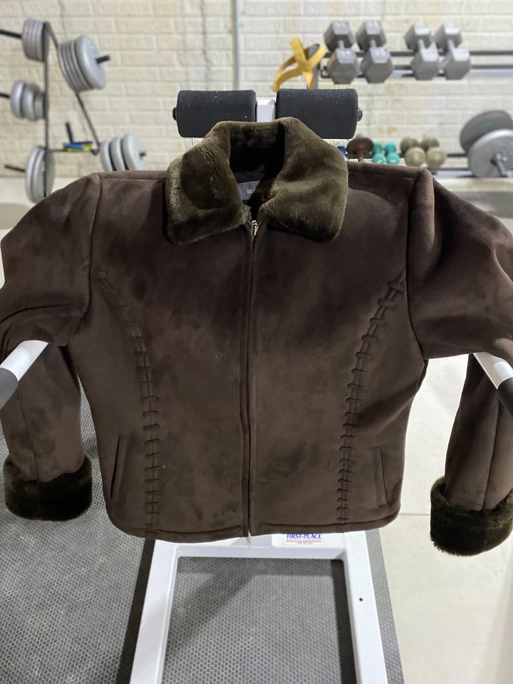 Abrigo Liz Claiborne Gamuza Cuero Forrado Piel Sintética Mujer’s Marrón Medio Foto 2 de 4