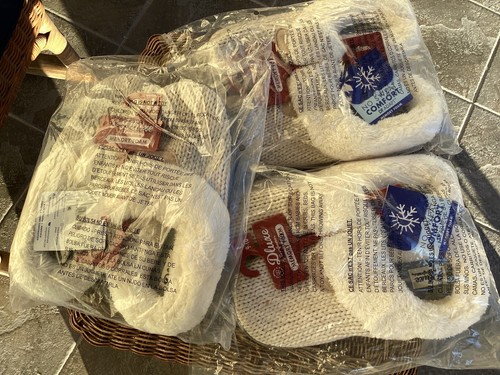NEW 3 Pr. LOT~Womens Bed Slippers w/Fur Dluxe Dearfoams Memory Foam Sz.L /9-10 - Picture 3 of 9
