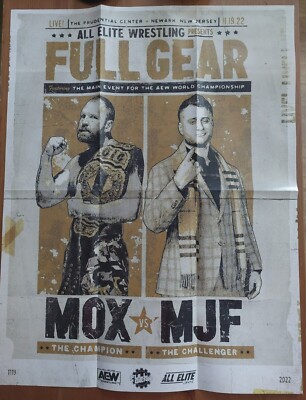 Full Gear 2022 Jon Moxley vs MJF Poster 17x22'' All Elite Crate Exclusive - New