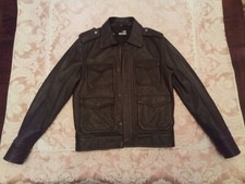 Giubbotto Moschino Love uomo marrone vera pelle biker giubbino capo spalla