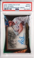 2024 Five Star Pete Alonso Pentamerous Penmanship Green #'d/10 AUTOGRAPH PSA 8