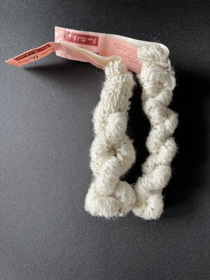 (2) Louisa Harding GRACE HAND BEADED Yarn CREAM #001 White & Glass Beads