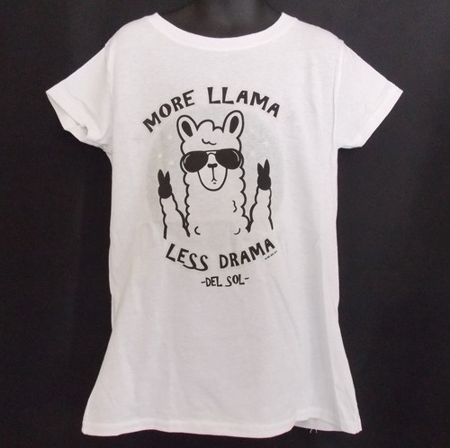 Llama Del Sol White TShirt Size Youth Medium Color Changing Sunlight 100% Cotton - Picture 2 of 2