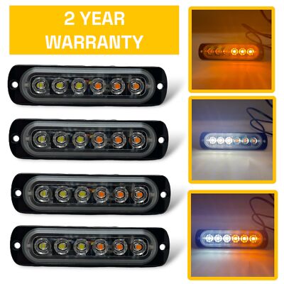 4 x amber/white hazard emergency strobe LED lights flashing recovery truck van