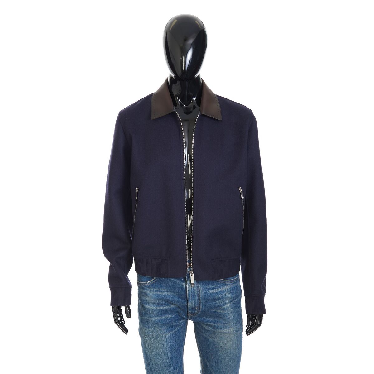 BERLUTI 4200$ Blue Double Face Blouson Jacket With Patinated BERLUTI 4200$ Blue Double Face Blouson Jacket With Patinated