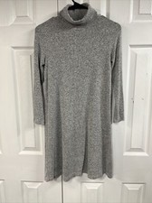 American Eagle Womens Size XS Sweater Dress Gray Knit Turtleneck Long Sleeve
