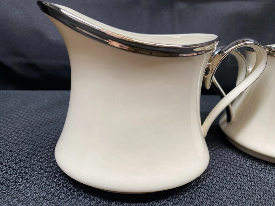 Lenox «SOLITAIRE» платиновый ~ США ~ сливочник и сахарница с крышкой - Изображение 2 из 4