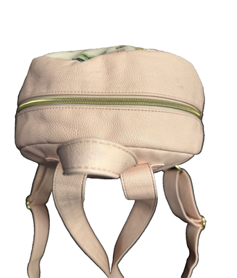 Betsey Johnson backpack‎ vegan tan/cream/pink adjustable with butterfly c… Betsey Johnson Backpack Butterfly &Flowers Pastel Pink Great  main image 2