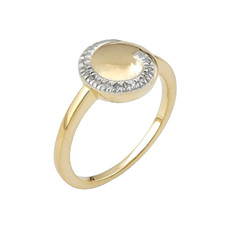 14K 2-Tone Gold Over Sterling Silver .050 CTW Diamonds Size 7 Ring