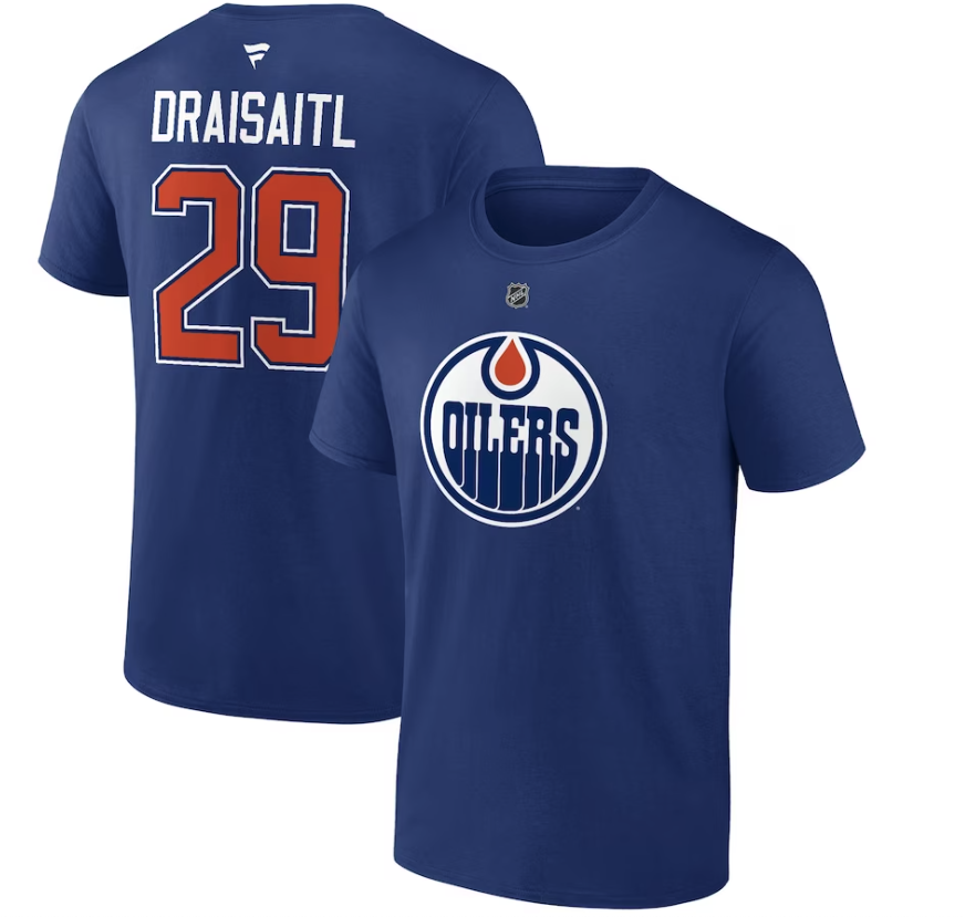 Men's Edmonton Oilers Leon Draisaitl Royal Authentic NHL Name