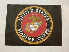 1 United States Marine Corp Quilt Block “ Veteran  Military Fabric Seal Logo 2