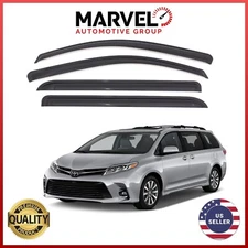 For Toyota Sienna 2011-2020 Black Window Vent Visor Rain Guards Deflectors