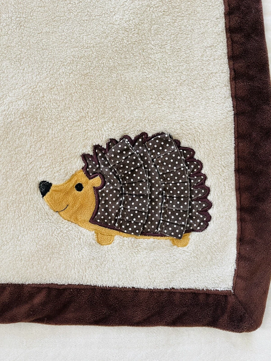 Lambs u0026amp; Ivy Hedgehog Porcupine 3D Cream Baby Blanket Brown Trim Lovey  Security | eBay