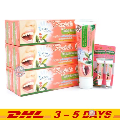 ISME RASYAN Herbal Clove Toothpaste w Aloe Vera & Guava Leaf 100g x 6 + 2 Sample