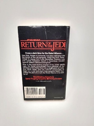 Star Wars Return Of The Jedi Book Novel by James Kahn 1983 Paperback Del Rey - Bild 2 von 2
