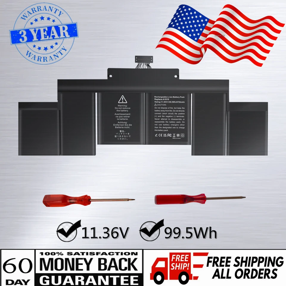 ✅LOT A1494 Battery for MacBook Pro 15"A1398 Mid 2015 Mid 2014 Late 2013 EMC 2674 - Image 1 of 4