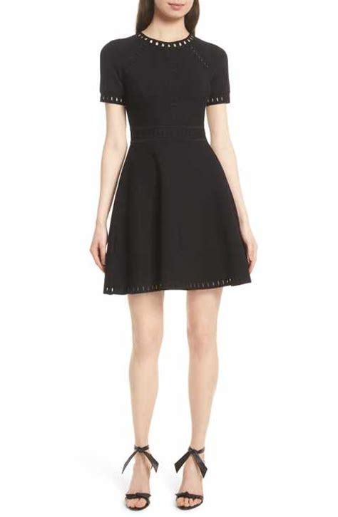 MILLY TEXTURED KNIT BLACK FIT & FLARE DRESS sz PETITE | eBay MILLY TEXTURED KNIT BLACK FIT & FLARE DRESS sz PETITE | eBay