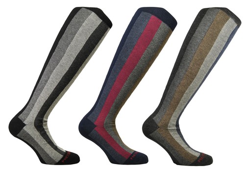 PRESTIGE - 3 PAIA CALZE UOMO LUNGHE IN CALDO COTONE A RIGHE VERTICALI MULTICOLOR - Imagen 8 de 13
