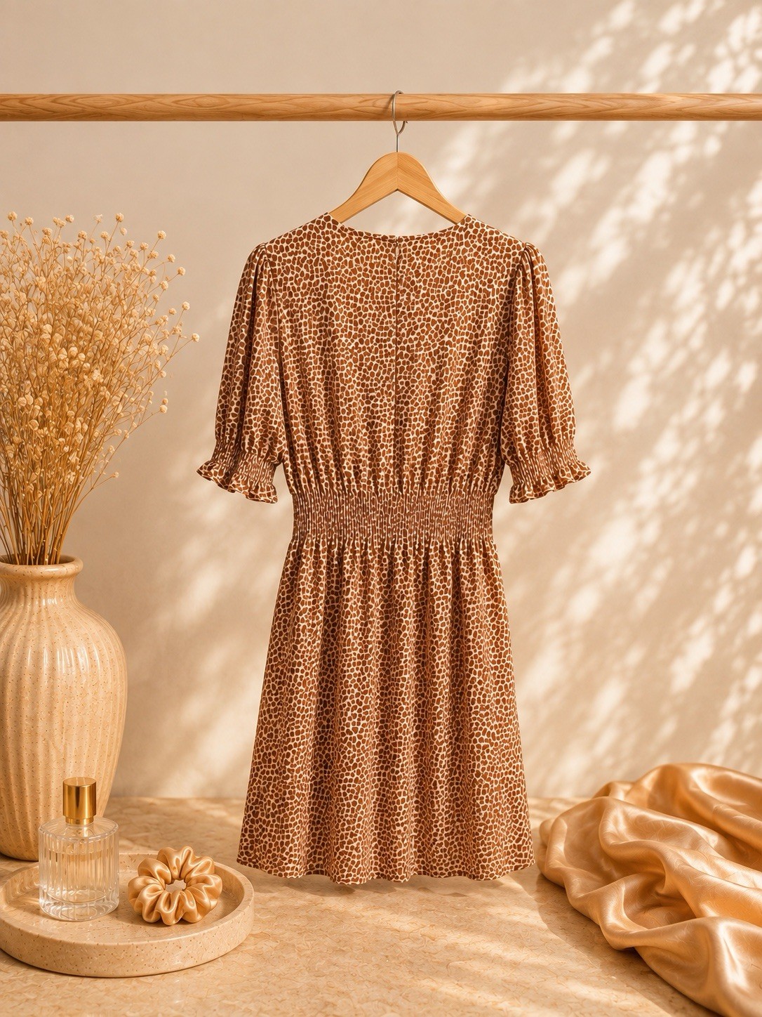 French Connection Leopard Animal Print V-Neck meadow caddie Midi Dress M BNWT image 4