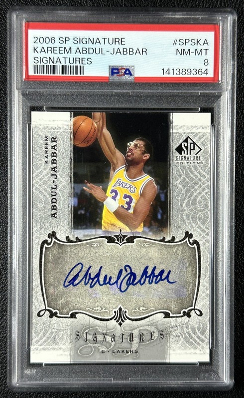 KAREEM ABDUL-JABBAR PSA 8 2006-07 SP SIGNATURE EDITION #SPS-KA AUTO 9364
