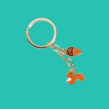 Squirrel Keychain Chestnut Keyrings Animal Key Chains Backpack Clip Bag Tags