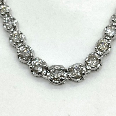 Jewelry Necklace Natural Diamond 3ct White Gold 5523079